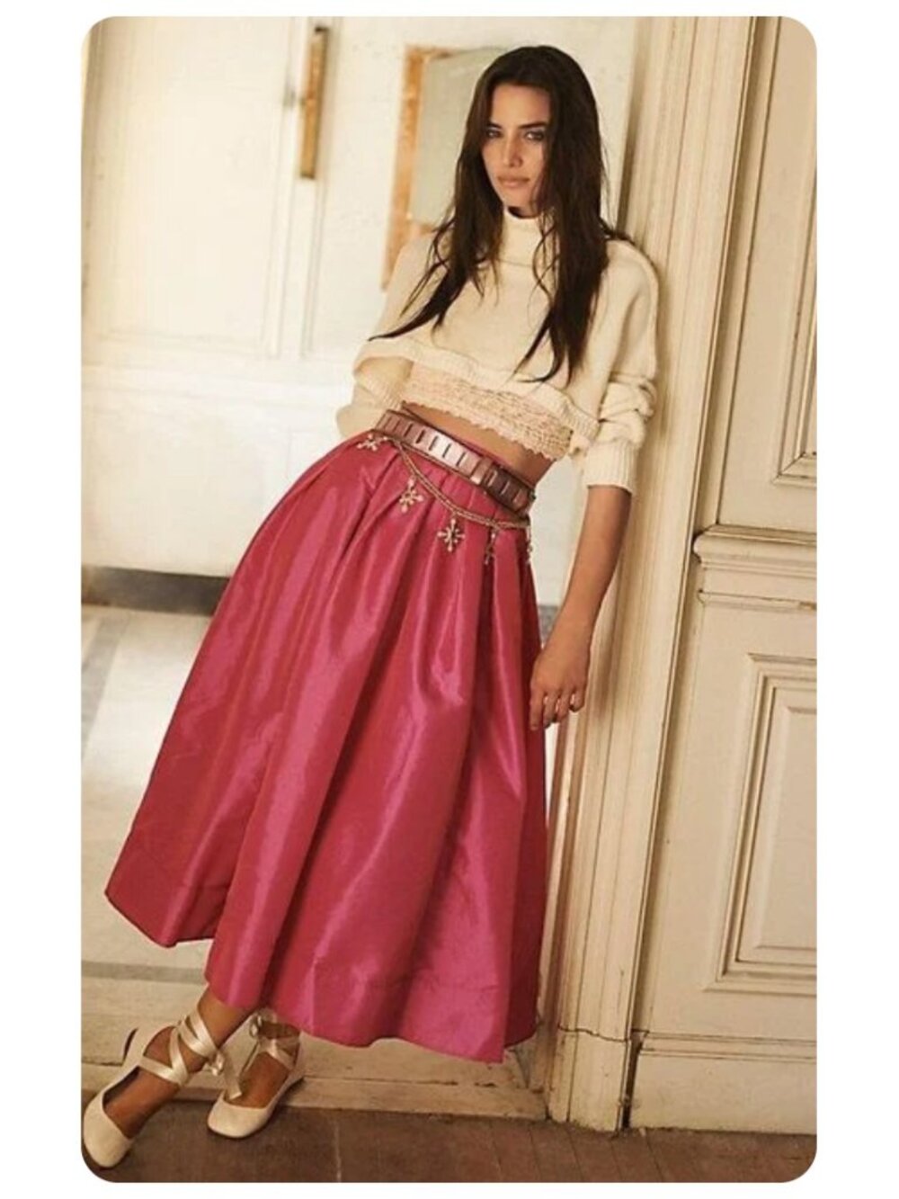 Free People Emilia Full Midi Skirt sz xs